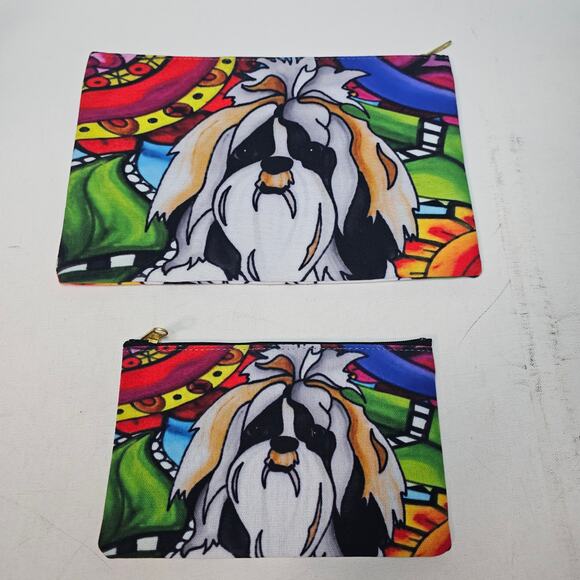 Shih Tzu NWOT Bundle Pouch bags By Artist Alyson Whitney Pop Art Dog Lover Fun - Picture 6 of 10